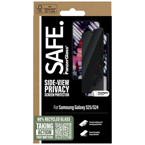 Szkło prywatyzujące SAFE by PanzerGlass   Ultra-Wide Fit do Samsung Galaxy S25