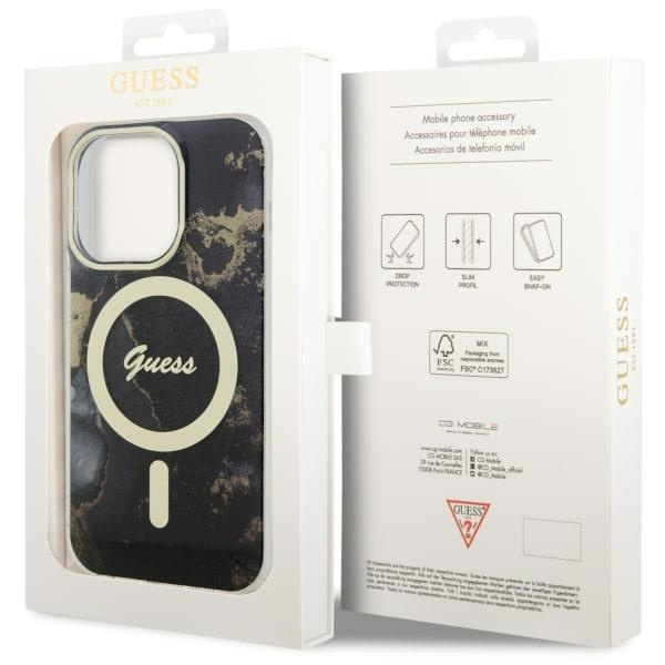 Guess GUHMP14LHTMRSK iPhone 14 Pro 6.1"czarny/black hardcase Golden Marble MagSafe