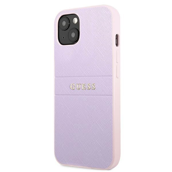 Guess GUHCP13SPSASBPU iPhone 13 mini5,4" fioletowy/purple Saffiano Hot Stamp & Metal Logo