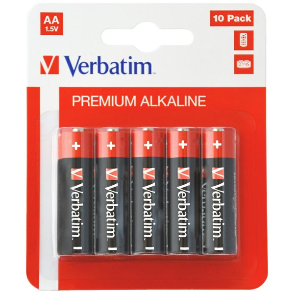 Verbatim Bateria alkaliczna AA LR6 10szt czarny 49875
