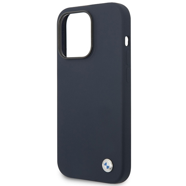 Etui BMW Silicone Metal Logo MagSafe na iPhone 14 Pro Max - granatowe