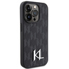 KARL LAGERFELD KLHCP15LPKLPKLK IPHONE 15 PRO 6.1 "BLACK/BLACK HARDCASE LEATHER MONOGRAM HOT STAMP METAL LOGO