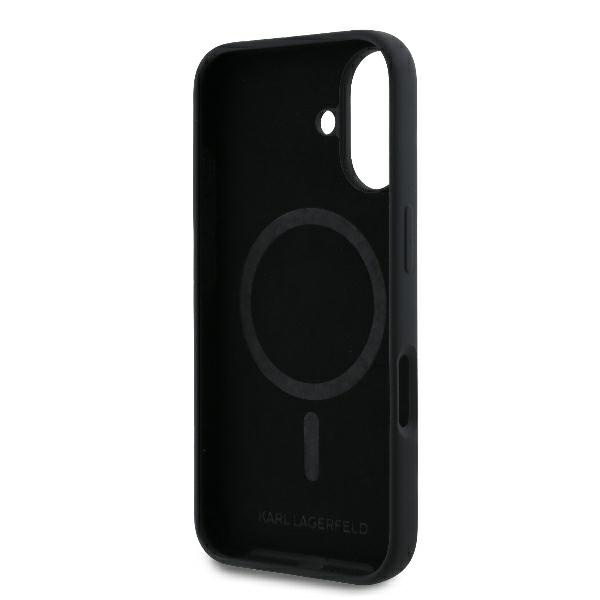 Karl Lagerfeld KLHMP16MSCMKCRHK iPhone 16 Plus 6.7" czarny/black hardcase Silicone Karl&Choupette Ring MagSafe