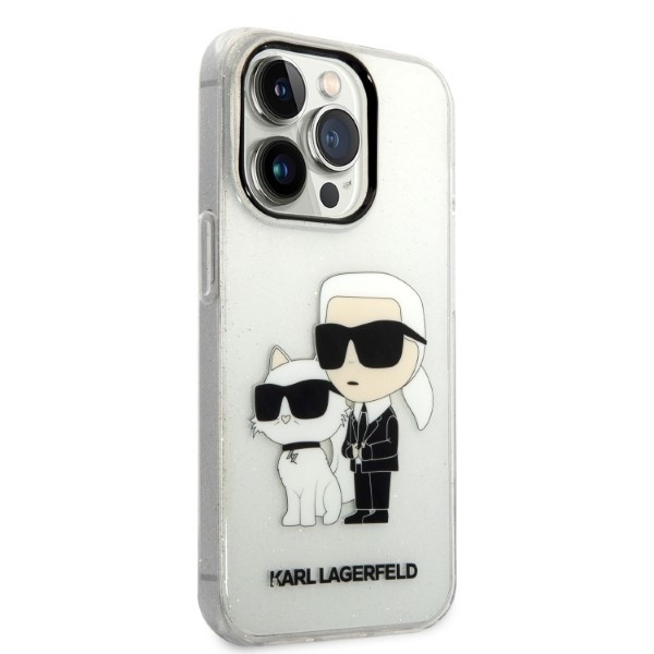 KARL LAGERFELD KLHCP14XHNKCTGT IPHONE 14 PRO MAX 6,7" TRANSPARENT HARDCASE GLITTER KARL&CHOUPETTE