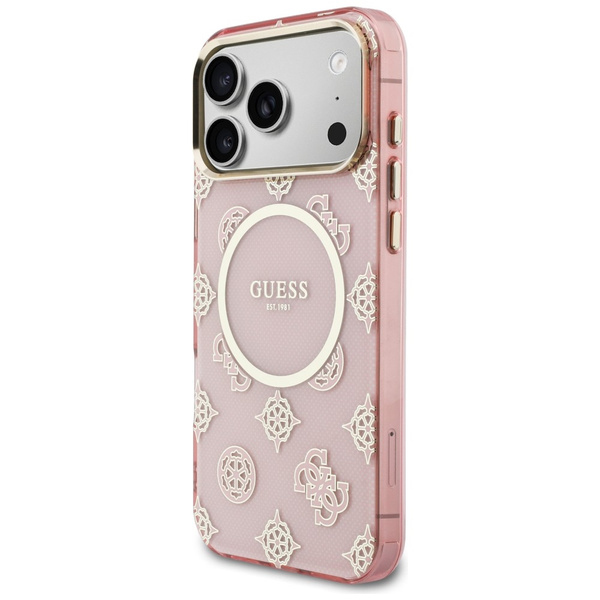 Etui Guess IML Peony Dot MagSafe do      iPhone 17 Pro Max różowy