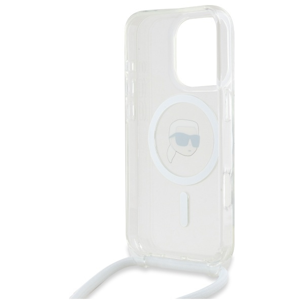 Karl Lagerfeld KLHMP16LHCKHNT iPhone 16   Pro 6.3" hardcase transparent Crossbody IML Karl Head Magsafe