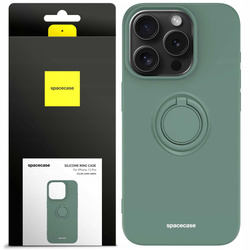 Spacecase Etui Silicone Ring iPhone 15 Pro dark green