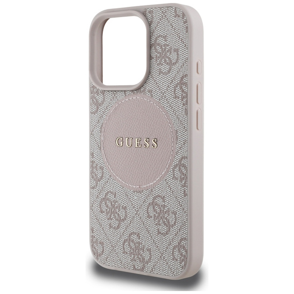Etui Guess 4G Circle Classic Logo        MagSafe do iPhone 16 Pro różowy
