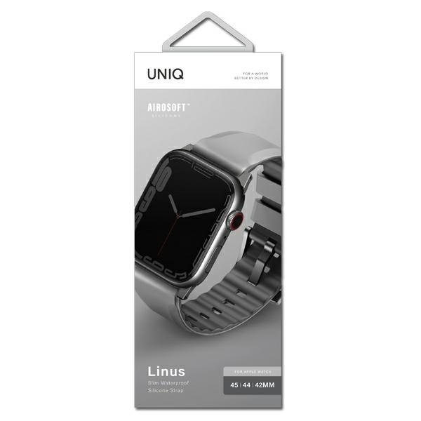 Pasek UNIQ Linus na Apple Watch 1/2/3/4/5/6/7/8/SE/SE2/Ultra 42/44/45/49mm - szary