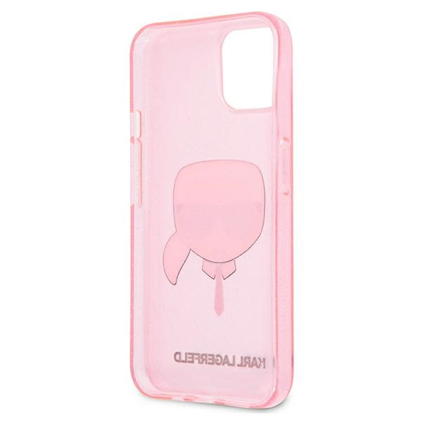 Karl Lagerfeld KLHCP13SKHTUGLP iPhone13 mini 5,4" różowy/pink hardcase Glitter Karl`s Head