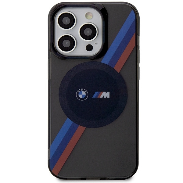 Case BMW BMHMP14XHDTK iPhone 14 Pro Max 6.7" grey/grey hardcase Tricolor Stripes MagSafe