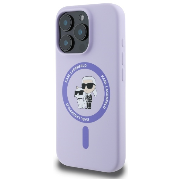 Karl Lagerfeld KLHMP16LSCMKCRHU iPhone 16 Pro fioletowy/purple HC MagSafe Silicone KC Heads Ring
