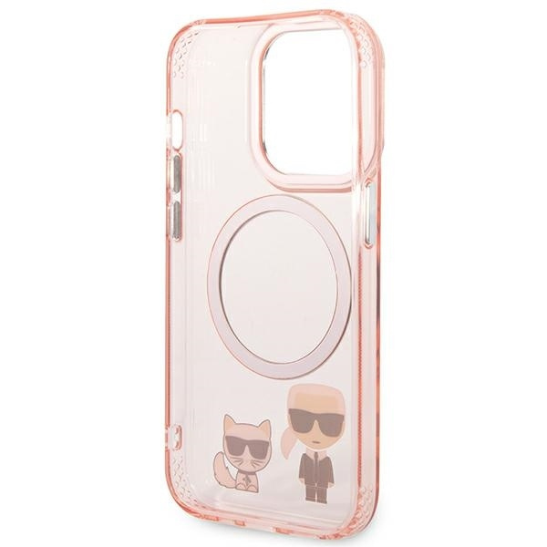 Karl Lagerfeld KLHMP14LHKCP iPhone 14 Pro 6.1" hardcase pink/pink Karl &amp; Choupette Aluminum Magsafe