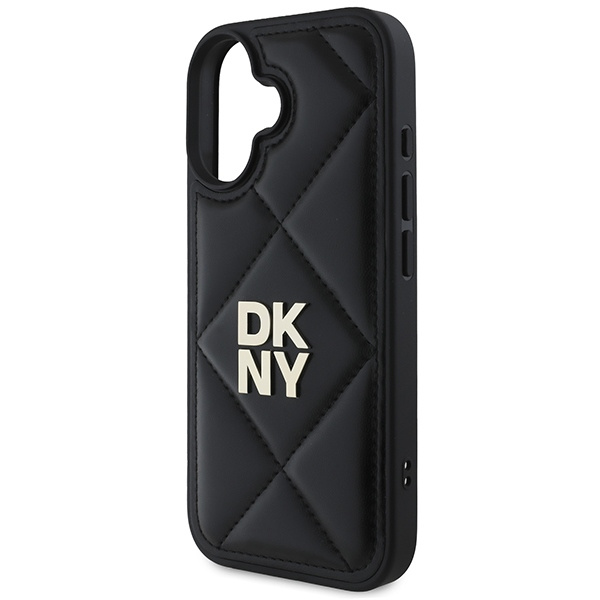 DKNY DKHCP16SPQDSLK iPhone 16 6.1"czarny/black Quilted Stack Logo