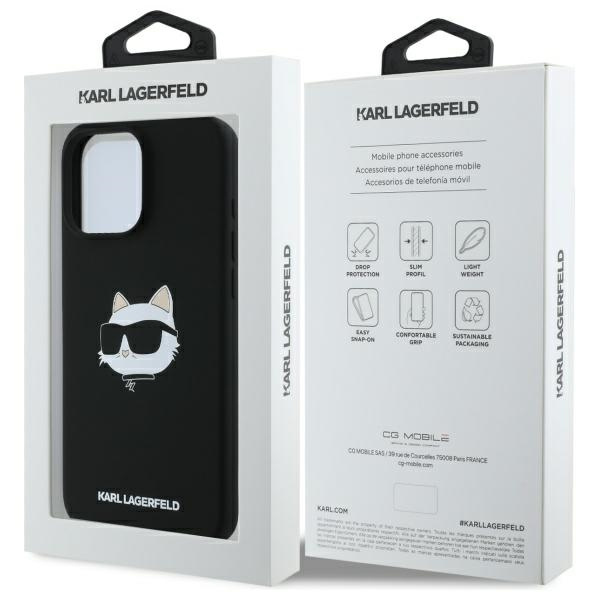 Karl Lagerfeld KLHMP16LSCHPPLK iPhone 16 Pro czarny/black HC MagSafe Sil Choupette Head Print