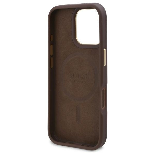 Guess GUHMP16LU4GPRW iPhone 16 Pro6.3" brązowy/brown hardcase 4G Logo Plate MagSafe