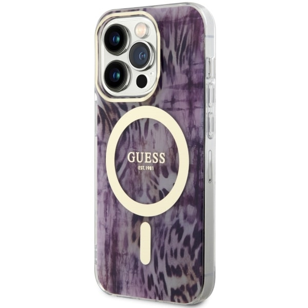 Guess GUHMP14XHLEOPWP iPhone 14 Pro Max6.7" różowy/pink hardcase Leopard MagSafe