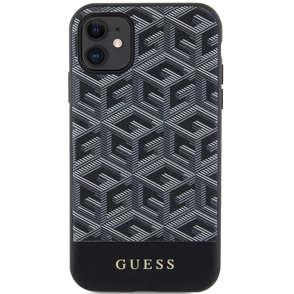 Guess GUHMN61HGCFSEK iPhone 11 / Xr 6.1"czarny/black hardcase GCube Stripes MagSafe