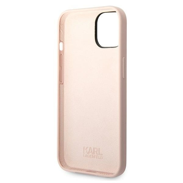 Etui Karl Lagerfeld Silicone Karl's Head na iPhone 14 Plus - różowe