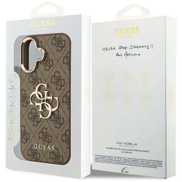 Etui Guess 4G Big 4G Classic Logo do     iPhone 17 brązowy złoty
