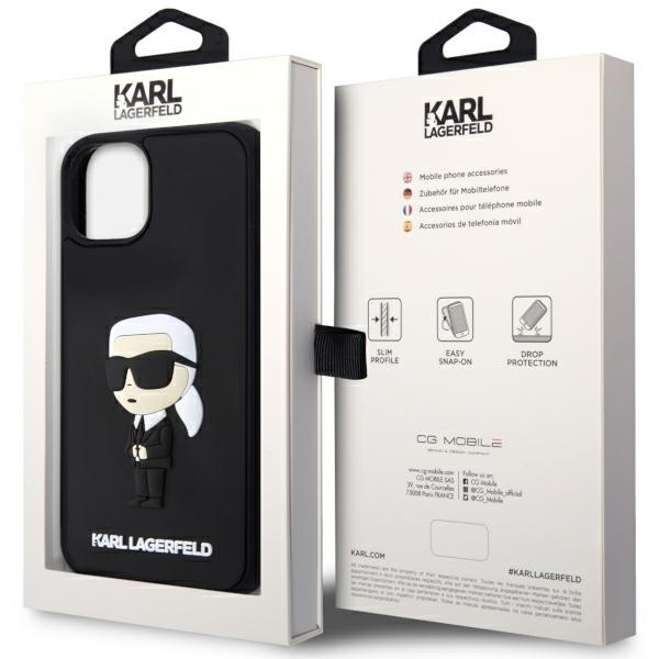 Karl Lagerfeld KLHCP14M3DRKINK iPhone 14 Plus 6.7" black/black hardcase Rubber Ikonik 3D