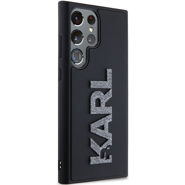 Etui Karl Lagerfeld 3D Rubber Glitter Logo na Samsung Galaxy S23 Ultra - czarne