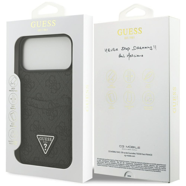 Etui Guess 4G Double Card Triangle do iPhone 17 Pro Max czarny