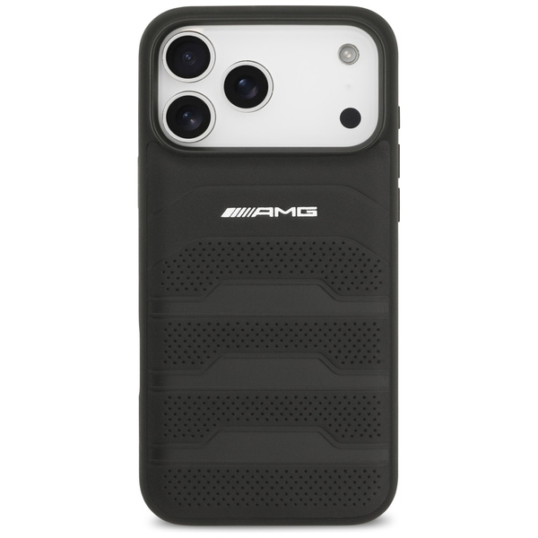 Etui AMG Leather Debossed Lines Logo do  iPhone 17 Pro Max czarny