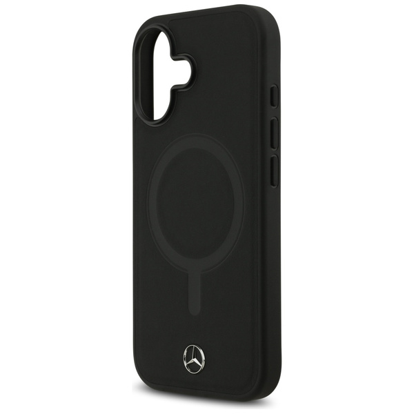 Etui Mercedes Plain Smooth Leather       MagSafe do iPhone 17 czarny