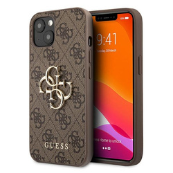 Guess GUHCP13M4GMGBR iPhone 13 / 14 / 15brązowy/brown hardcase 4G Big Metal Logo