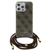 Guess GUHCP15LHC4SEW iPhone 15 Pro 6.1" brązowy/brown hardcase Crossbody Cord 4G Print