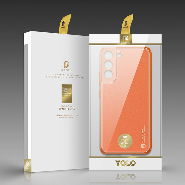 DUX DUCIS YOLO ELEGANT COVER MADE OF ECOLOGICAL LEATHER FOR SAMSUNG GALAXY S22 + (S22 PLUS) ORANGE