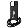 Etui Karl Lagerfeld Crossbody Saffiano Monogram Metal Pin Karl & Choupette na iPhone 15 Pro Max - czarne