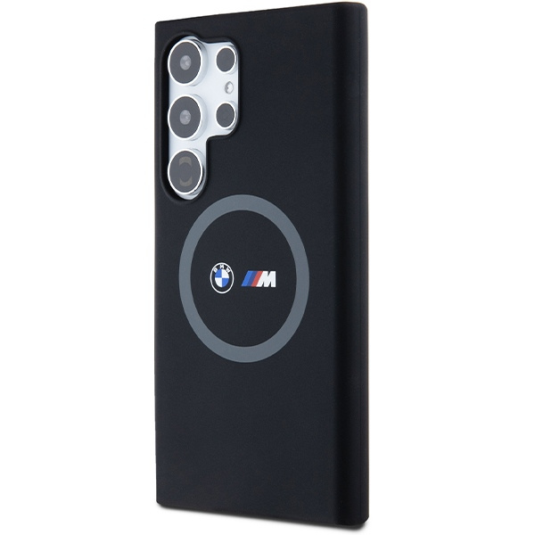 Etui BMW M Silicone Printed Ring MagSafe na Samsung Galaxy S24 Ultra - czarne