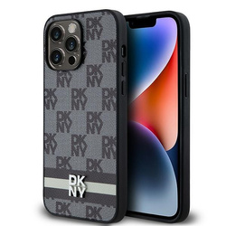 DKNY DKHCP14XPCPTSSK iPhone 14 Pro Max6.7" czarny/black hardcase Leather Checkered Mono Pattern & Printed Stripes