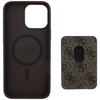 Etui Guess 4G Stripes z portfelem        Magsafe do iPhone 16 Pro Max brązowy