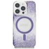 Etui Guess HC Resin Bottom Glitter do iPhone 16 Pro MagSafe fioletowy