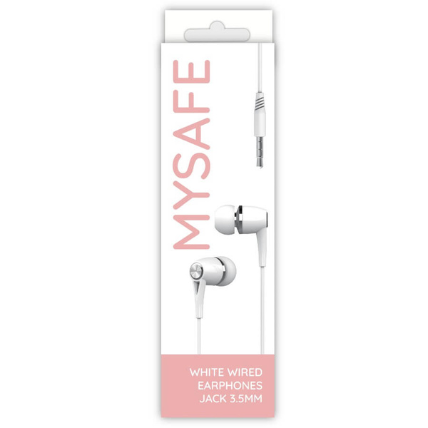 MYSAFE WIRED HEADPHONES EAR35 JACK 3.5MM WHITE