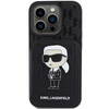 Etui Karl Lagerfeld Saffiano Cardslots and Stand Monogram Ikonik Patch do iPhone 15 Pro - czarne