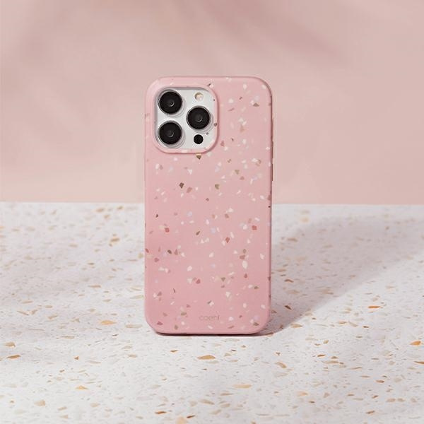 Etui UNIQ Coehl Terrazzo na iPhone 14 Pro - różowe