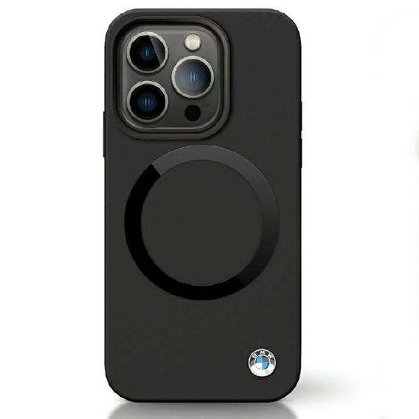 Etui BMW Signature Liquid Silicone MagSafe na iPhone 14 Pro - czarne
