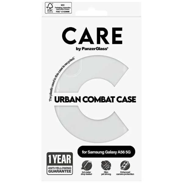 Etui CARE by PanzerGlass Flagship Urban Combat do Samsung Galaxy A56 5G przezroczysty