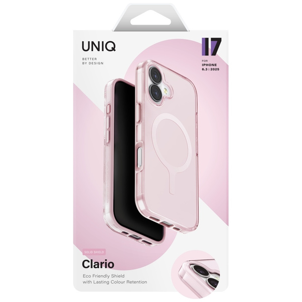 Etui UNIQ Clario do iPhone 17 Magclick   Charging różowy