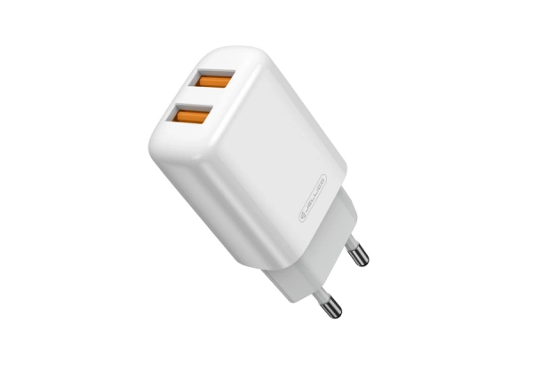 JELLICO ładowarka sieciowa EU02 2.4A 12W 2xUSB + kabel Micro Biały