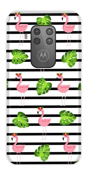 CASEGADGET CASE OVERPRINT FLAMINGOS AND LEAVES MOTOROLA ONE ZOOM