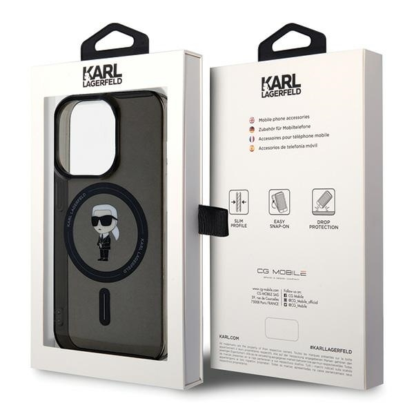 KARL LAGERFELD KLHMP14XHFCKNOK IPHONE 14 PRO MAX 6.7" CZARNY/BLACK HARDCASE IML IKONIK MAGSAFE