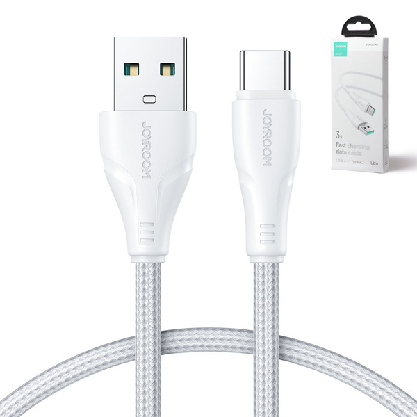 Joyroom kabel USB - USB C 3A Surpass Series do szybkiego ładowania i transferu danych 1,2 m biały (S-UC027A11)