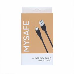 MYSAFE CABLE CL1M TYPE-C USB 1M BLACK