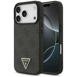 Etui Guess Leather 4G Triangle Strass    MagSafe do iPhone 17 Pro czarny