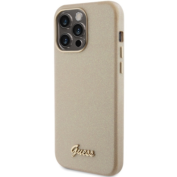 GUESS GUHCP15XPGMCSD IPHONE 15 PRO MAX 6.7 "ZLOTY/LIGHT GOLD HARDCASE GLITTER GLOSSY SCRIPT